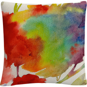 Trademark Fine Art Rainbow Flowers Abstract Bold Motif Decorative Throw Pillow