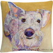 Trademark Fine Art Scooter Animals Pets Painting Bold Decorative Throw Pillow