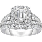 American Rose 14K White Gold 2 CTW Emerald Cut Diamond Engagement Ring