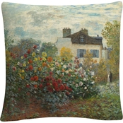 Trademark Fine Art The Artists Garden In Argenteuil Decorative Throw Pillow