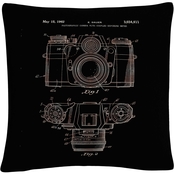 Trademark Fine Art Photographic Camera Patent 1962 Black Decorative Throw Pillow