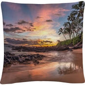 Trademark Fine Art Hawaiian Sunset Wonder Decorative Throw Pillow