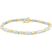 10K White and Gold 1 CTW Diamond Fashion Bracelet