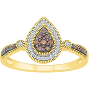 10K Yellow Gold 1/5 CTW White And Treated Brown Diamond Fashion Ring