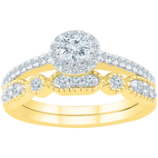 10KT GOLD 5/8CTW DIAMOND BRIDAL SET RING