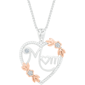 14K Rose Gold Over Sterling Silver Diamond Accent Mom Pendant