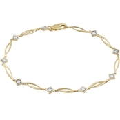 10K Yellow Gold 1/4 CTW Diamond Open Marquise Link Bracelet