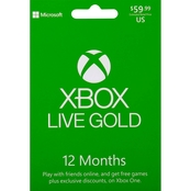 Xbox Live Gold $59.99 12 Month Gaming Card