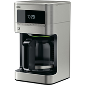 BrewSense 12 Cup Drip Coffee Maker with Glass Carafe in Stainless Steel