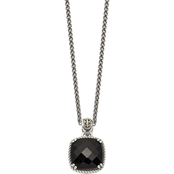 Sterling Silver with 14K Onyx Necklace