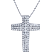 Sterling Silver 1 CTW Cross Diamond Pendant