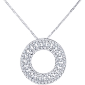 Sterling Silver 1 CTW Circle Diamond Pendant