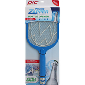 PIC Insect Zapper Racket with built-in Bottle Opener