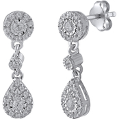 10K White Gold 1/3 CTW Diamond Dangle Earrings