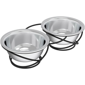 PETMAKER Stainless Steel Raised Food and Water Bowls with Decorative 3.5 in. Stand