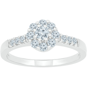 18K White Gold 1/2 CTW Diamond Engagement Ring