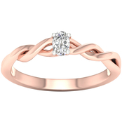 14K Gold 1/5 ct. Diamond Oval Solitaire Ring