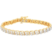 Love Honor Cherish 14K Yellow Gold Over Sterling Silver 1 1/10 CTW Diamond Bracelet