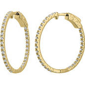 10K Gold 1/2 CTW Hoop Earrings