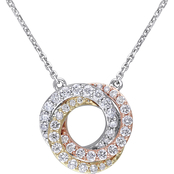 Diamore 14K Tricolor Gold 1/2 CTW Diamond Interlaced Swirl 17 in. Necklace