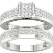 Sterling Silver 5/8 CTW Diamond Bridal Set