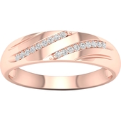 Sterling Silver with 14K Pink Plating Diamond Accent Ring