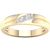 14K Yellow Gold Over Sterling Diamond Accent Ring