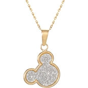Jacmel 14K Yellow Gold Glitter Paper Mickey Pendant with Chain, 15 in.
