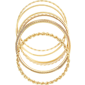 Goldtone Bangle Bracelet 7 pc. Set