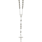 Stainless Steel 8mm Bead Rosary Necklace