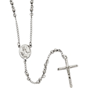 Stainless Steel 4mm Bead Rosary Necklace
