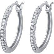10K Gold 1/6 CTW Diamond Hoop Earrings