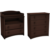 South Shore Angel Changing Table and 4 Drawer Chest Set