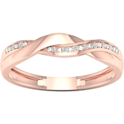 14K Rose Gold Over Sterling Silver Diamond Accent Band