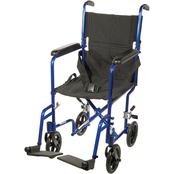 Drive Medical Lightweight Transport Wheelchair with 17 in. Seat, Blue