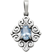 James Avery Scrolled Pendant with Gemstone