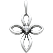 James Avery Sterling Silver Lab Created White Sapphire Remembrance Cross