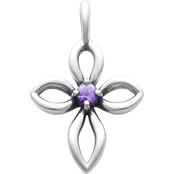 James Avery Sterling Silver Amethyst Remembrance Cross