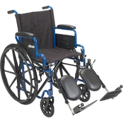 Drive Medical Blue Streak Wheelchair with Flip Back Desk Arms and Leg Rests