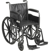 Drive Medical Silver Sport 2 Wheelchair with Detachable Full Arms and Footrests