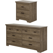 South Shore Versa 6 Drawer Double Dresser and Nightstand Set