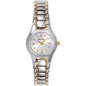 Bulova Women's Silver White Dial Bracelet Watch  2142790