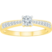 10K Yellow Gold 1/3 CTW Diamond Engagement Ring Size 8