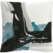Trademark Fine Art Chris Paschke Black and Teal III Decorative Throw Pillow