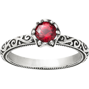 James Avery Sterling Silver Lab-Created Ruby Cherished Birthstone Ring