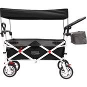 Creative Outdoor Push and Pull Folding Wagon with Canopy, Black