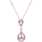 Imperial 14K Rose Gold freshwater Cultured Pearl and Gemstone Pendant