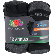Fruit of the Loom Dual Defense Ankle Socks 12 pk.