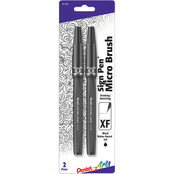 Pentel Arts Sign Pen Micro Brush with Black Ink 2 pk.