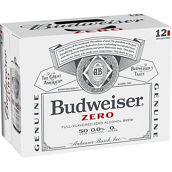 Budweiser Zero Non Alcoholic 12 oz. Can 12 pk.